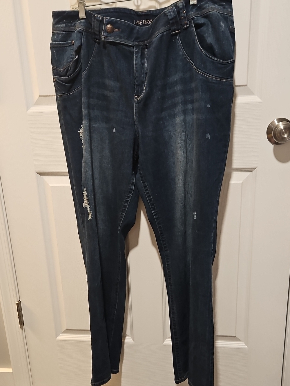 Lane Bryant Dark Blue Jeans with Light Distress